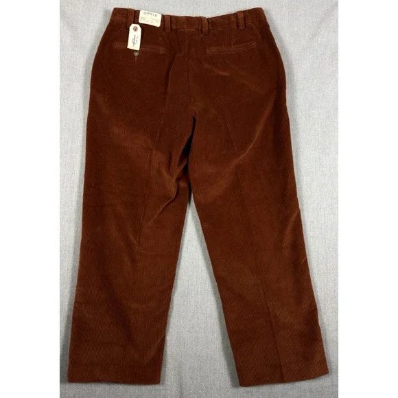 NWT $149 Orvis Wellington Supercord Pants 36x29 Rust Orange Leather Trim - Picture 11 of 16